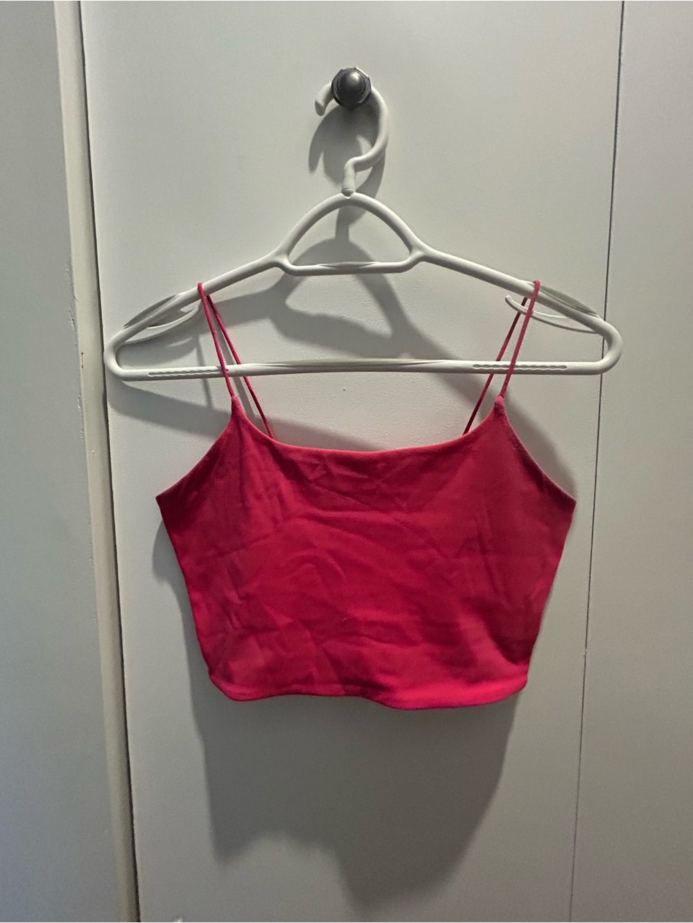 Garage Hot Pink Spaghetti Strap Crop Camisole